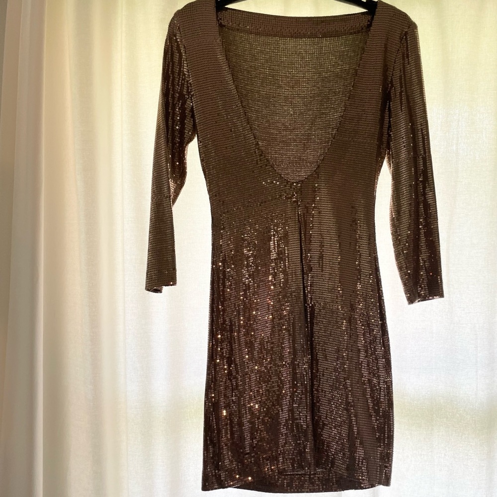Backless Sequin Cocktail Dress